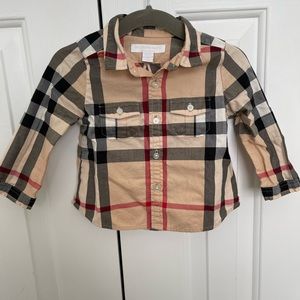 Burberry long sleeve button down size 9m